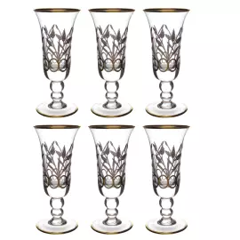 Набор хрустальных фужеров TIMON Tiziano Golden/Palm  на 6 персон